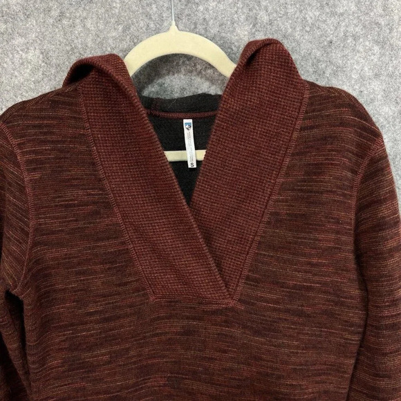 Kuhl Sweater Womens S Isla Hoodie Wool Blend Orange Brown Heathered Gorpcore - Picture 2 of 13